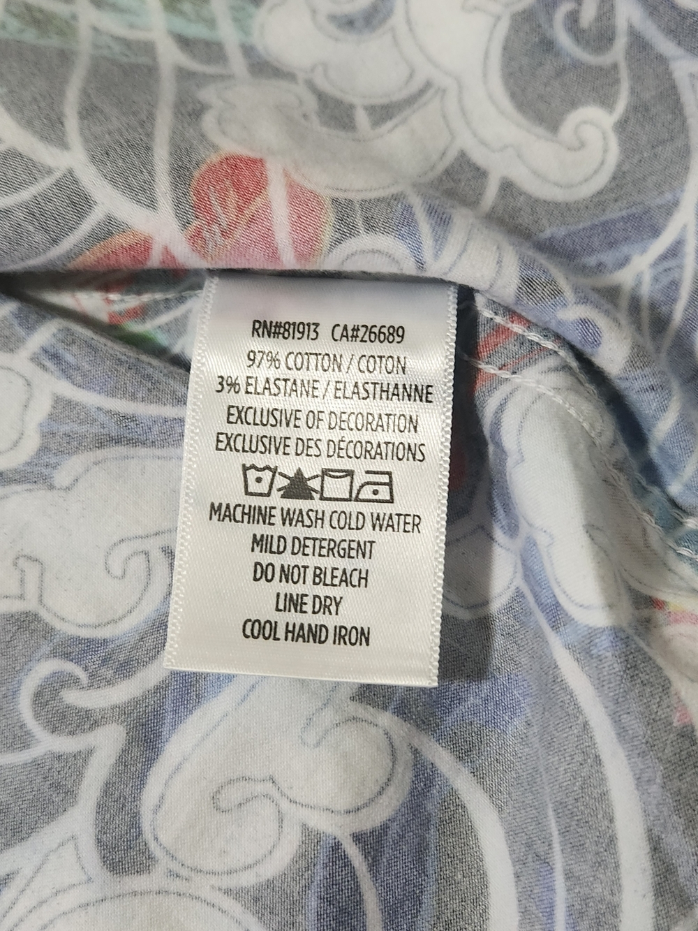 Robert Graham Multicolor Wave-Pattern Button-Up Long-sleeve Shirt Size 3XL - Picture 9 of 13